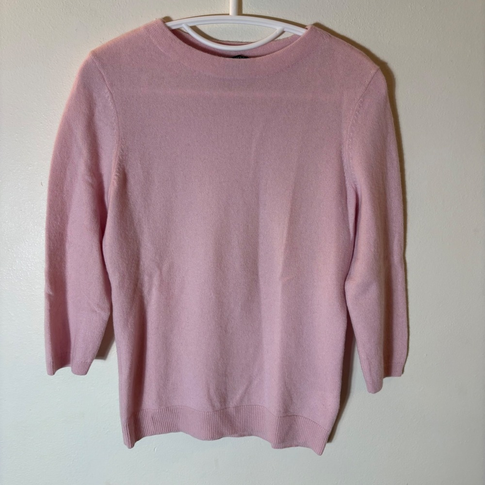 Talbots Audrey Cashmere Sweater in Light Pink Size‎ Medium Petite